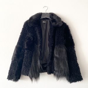 Topshop Mixed Faux Fur Jacket